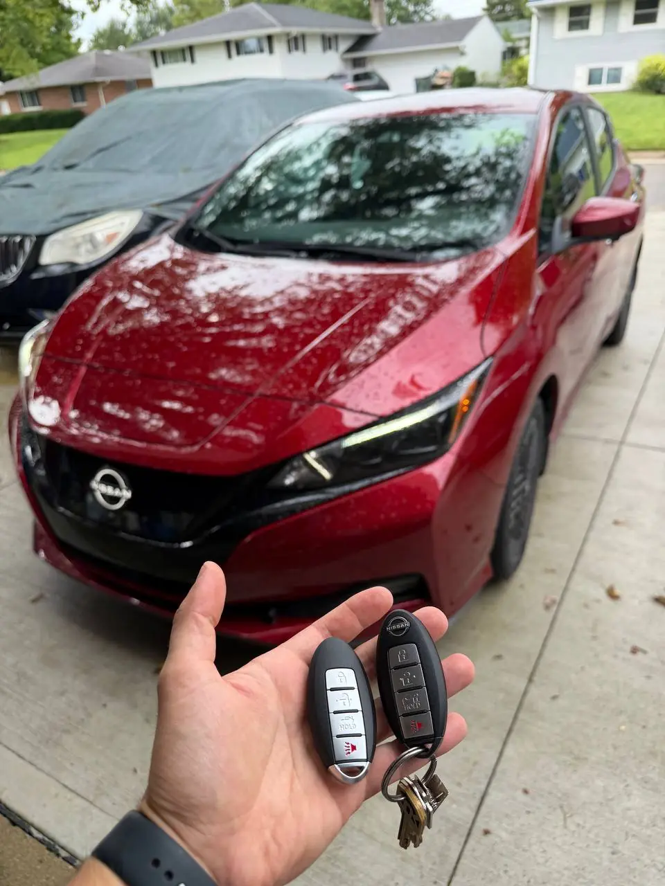 Two Nissan intelligent keys programmed for a customer's Nissan Leaf