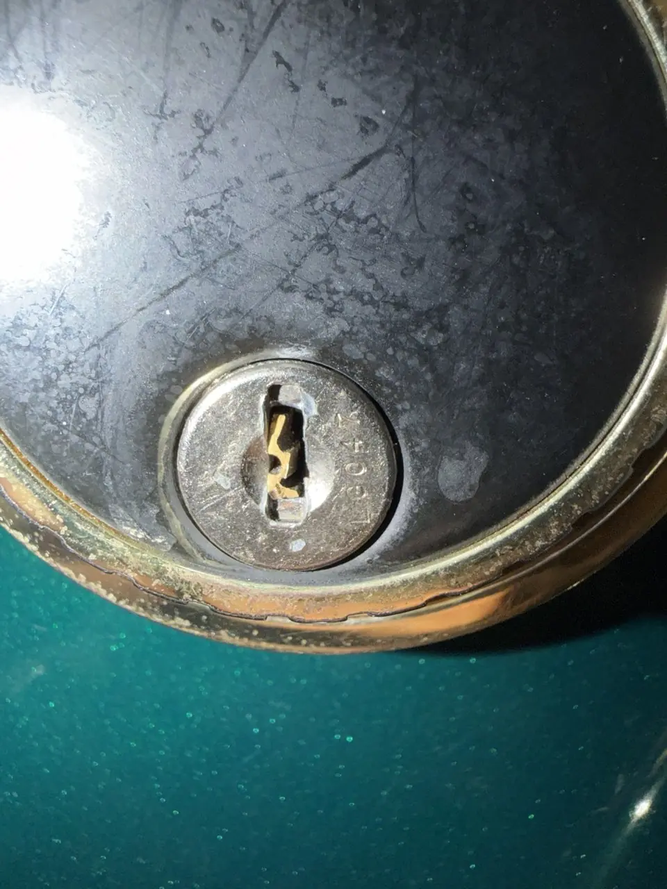 Broken key stuck in a lock cylinder before extraction